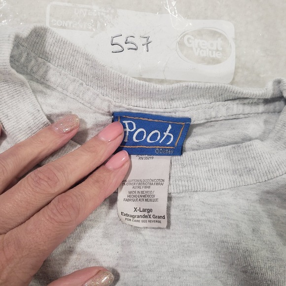 Disney Vintage Short Sleeve Shirt Mens Gray XL Winnie‎ The Pooh Graphic Printed - Picture 6 of 14